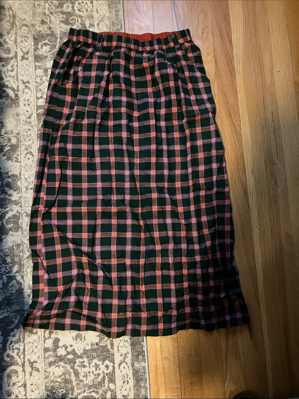 Ace & Jig green and Pink Plaid Rara Midi Skirt in Scout